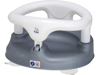 Rotho Babydesign Badzitje, met scharnierende ring en kinderveiligheidsslot, 7-16 maanden, tot 13 kg, BPA-, 35 x 31,3 x 22 cm, parelzilver/wit