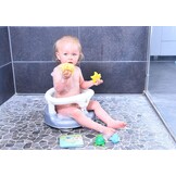 Rotho Babydesign Badzitje, met scharnierende ring en kinderveiligheidsslot, 7-16 maanden, tot 13 kg, BPA-, 35 x 31,3 x 22 cm, parelzilver/wit