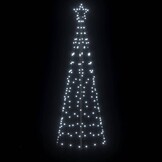 vidaXL LED Kerstboom met 390 LED met grondpennen Koudwit 250 cm IJzer