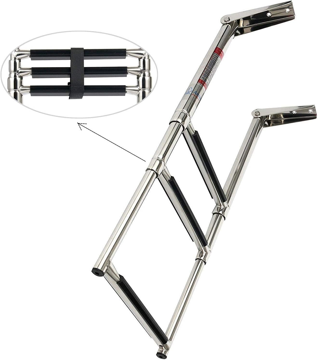 FreeTec Roestvrijstalen bootladder, antislip, telescopische badladder, zwembadladder