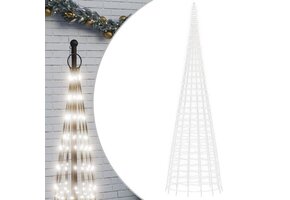 LED-kerstboom aan vlaggenmast, 3000 LEDs, koud wit, 800 cm (79% korting)