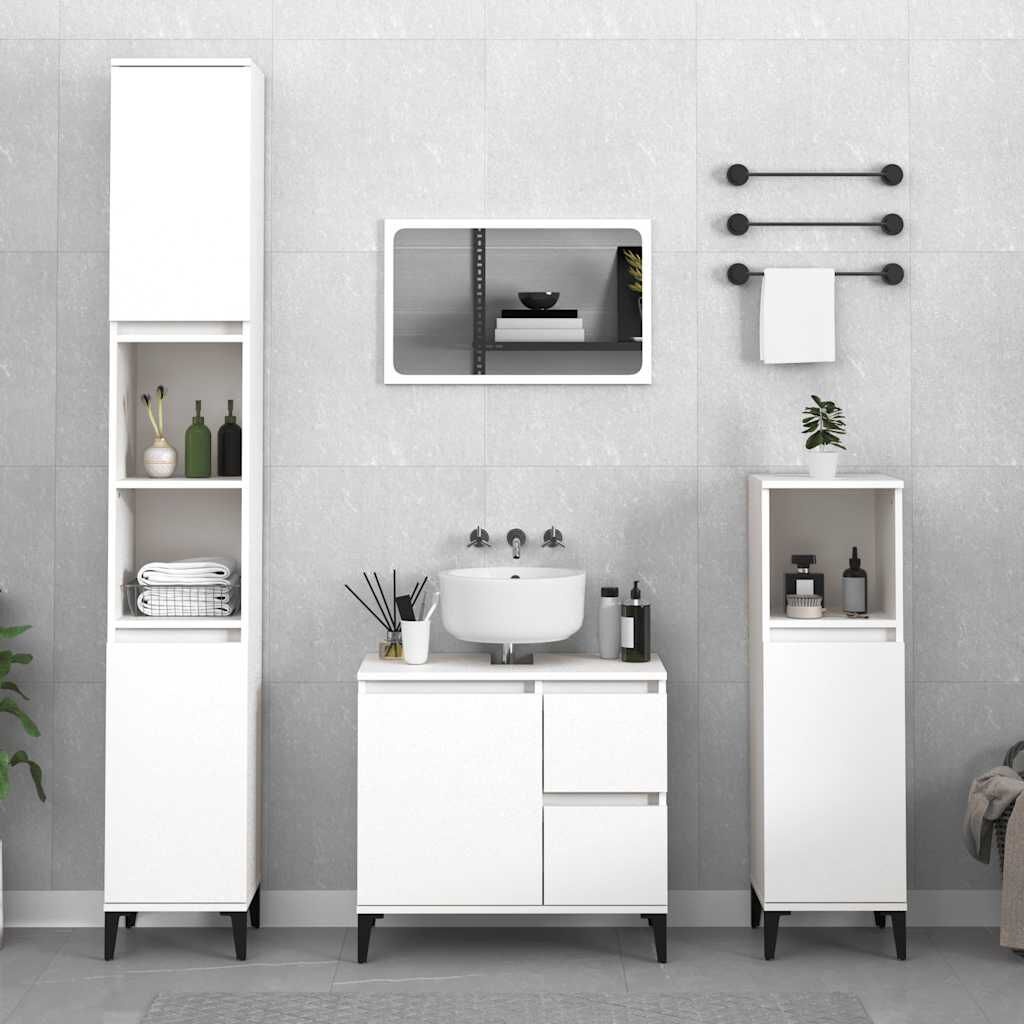 vidaXL Badkamerkast 65x33x60 cm bewerkt hout wit