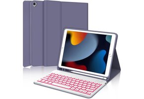 Paarse Toetsenbordhoes iPad 9/8/7/Air 3/Pro 10.5 - 74% Korting