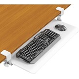 ERGOMAKER Bureau Lade voor Toetsenbord en Muis (65x30cm, wit) - Uitschuifbaar met C-klemmen