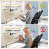 ERGOMAKER Bureau Lade voor Toetsenbord en Muis (65x30cm, wit) - Uitschuifbaar met C-klemmen