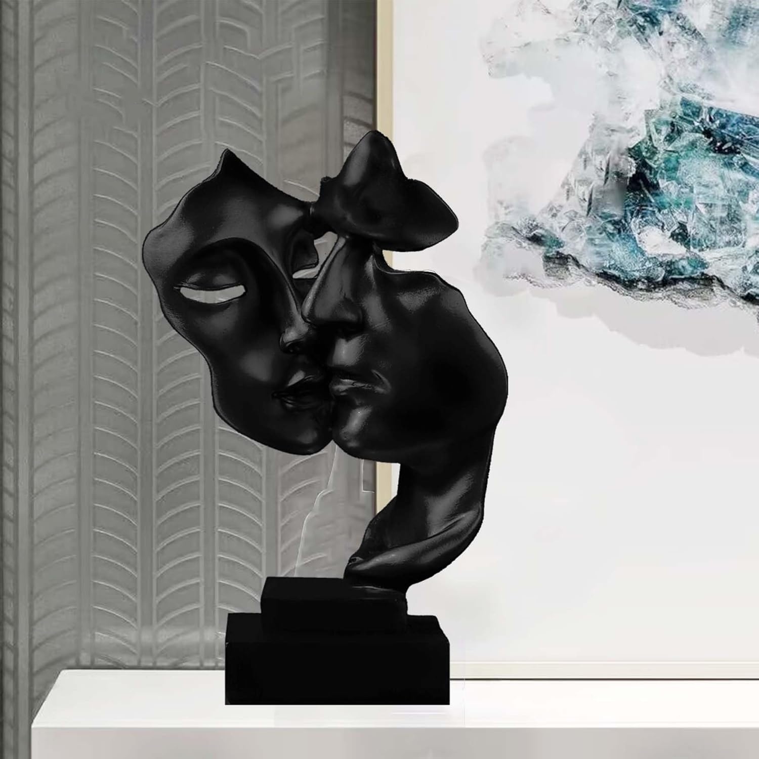 Sculptuur, decoratie voor woonkamer, moderne harssculptuur, stabiele plaatsing, geschikt voor het decoreren van woonkamer, bar, kamer, kantoor