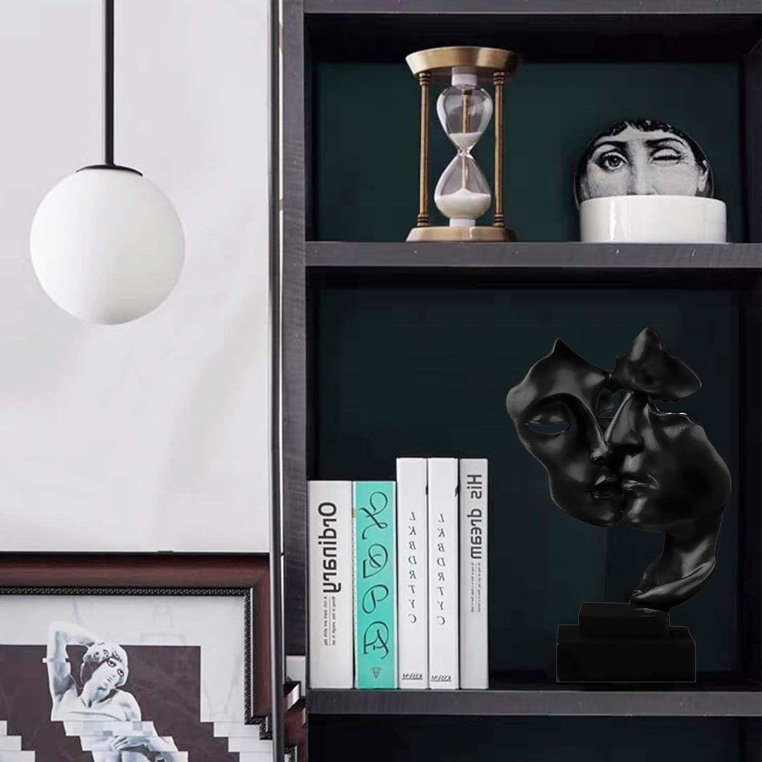 Sculptuur, decoratie voor woonkamer, moderne harssculptuur, stabiele plaatsing, geschikt voor het decoreren van woonkamer, bar, kamer, kantoor