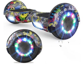 VOUUK Hoverboard, 6.5 inch tweewielig zweefplank met Bluetooth-luidspreker en LED-lichten, geschikt voor zowel kinderen als volwassenen. (HIP)