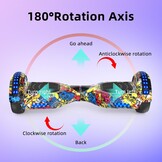 VOUUK Hoverboard, 6.5 inch tweewielig zweefplank met Bluetooth-luidspreker en LED-lichten, geschikt voor zowel kinderen als volwassenen. (HIP)