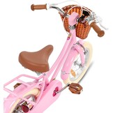 STITCH Manchi Kinderfiets 12 t/m 18 inch - Roze - met mand en zijwielen