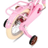 STITCH Manchi Kinderfiets 12 t/m 18 inch - Roze - met mand en zijwielen