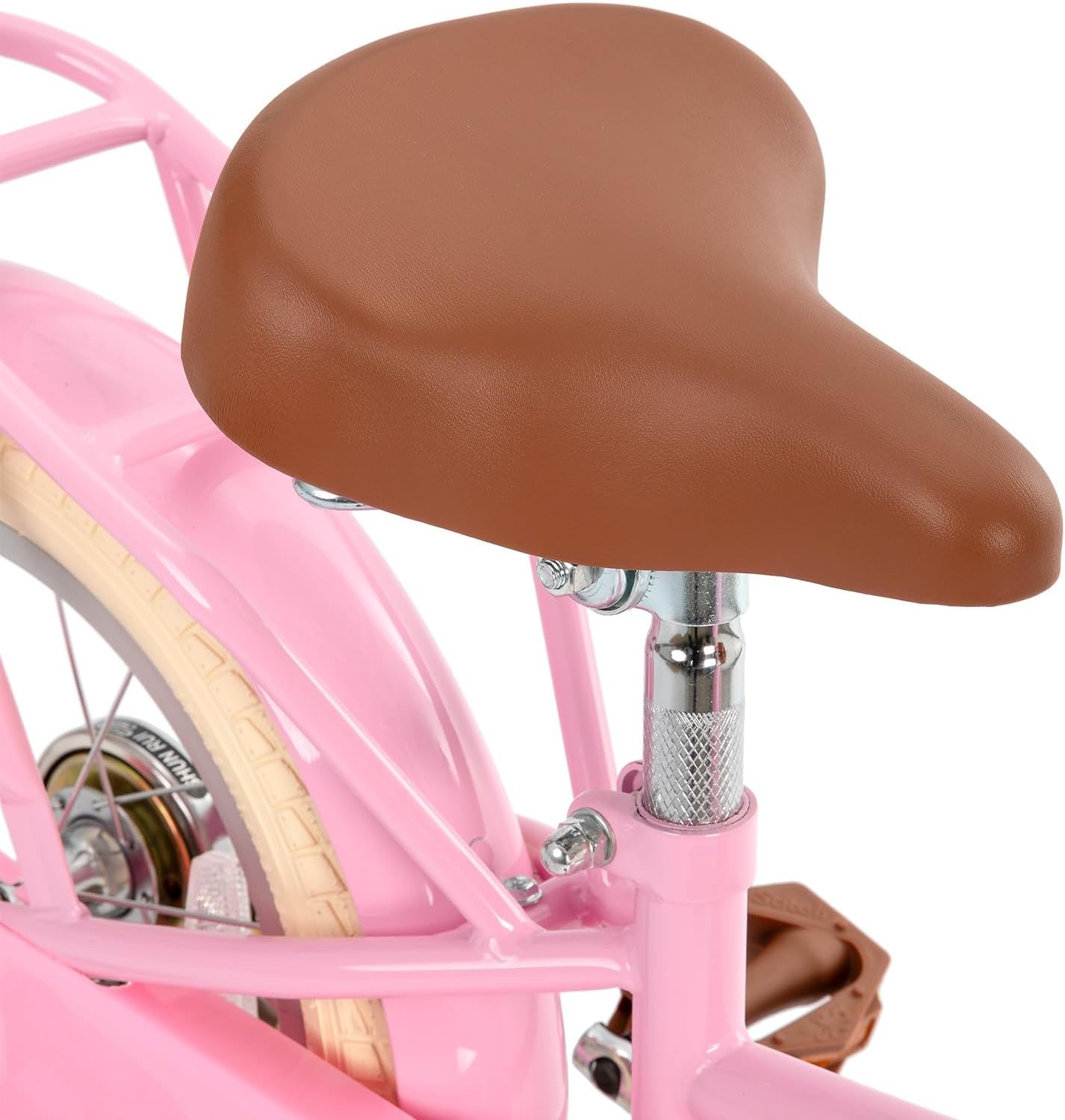 STITCH Manchi Kinderfiets 12 t/m 18 inch - Roze - met mand en zijwielen
