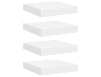 vidaXL Wandschappen zwevend 4 st 23x23,5x3,8 cm MDF wit