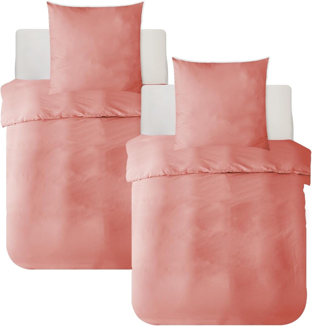 MR&HM 3-delige beddengoedset 200x200 cm, 100% katoen, met 2 kussenslopen 80x80 cm, zwart