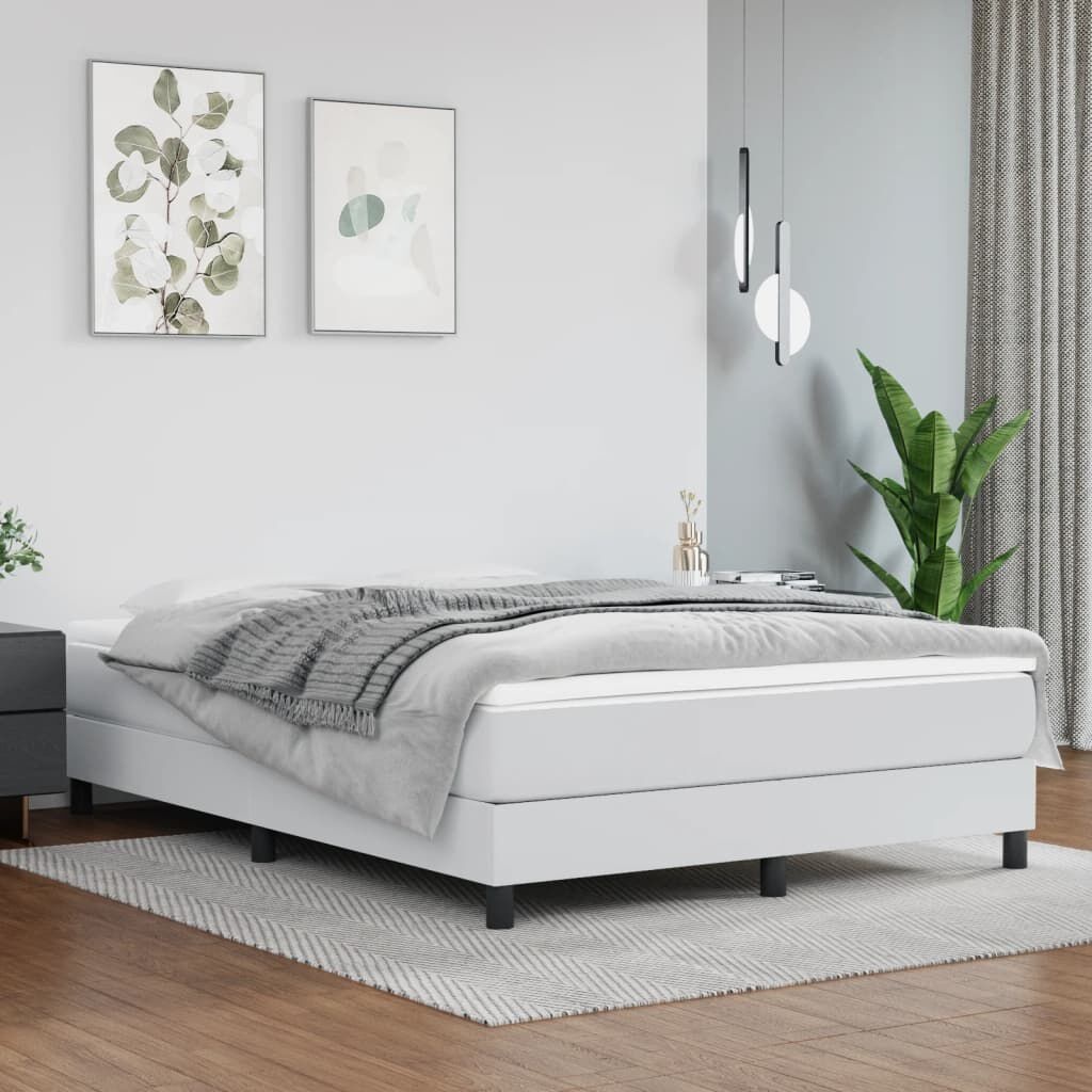 vidaXL Wit Kunstleren Bedframe 140x200 cm - 34% Korting!