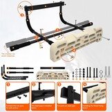Hangboard voor rotsklimmen training met optrekstang, diverse grepen: kannen, knijpen, zakken, randen en hellingen