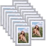 Set van 15 fotolijsten 13x18 cm met passe-partout, veelzijdige fotolijsten 15x20 cm zonder passe-partout, natuurlijke houtkleur fotolijst 13x18 cm voor wand- of tafelweergave