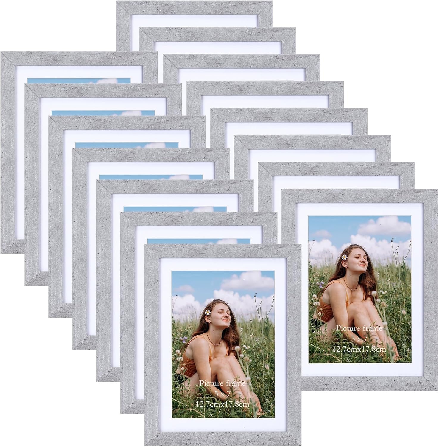 Set van 15 fotolijsten 13x18 cm met passe-partout, veelzijdige fotolijsten 15x20 cm zonder passe-partout, natuurlijke houtkleur fotolijst 13x18 cm voor wand- of tafelweergave