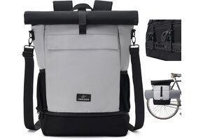Fietstas 3-in-1 (Rugzak/Bagagedrager) - Waterafstotend - Grijs - 35% Korting