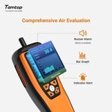 Binnenluchtkwaliteitsmeter voor PM2.5, PM10, CO2, HCHO, Temp & Vocht | Draagbaar met alarm, datalogging, kleurenscherm