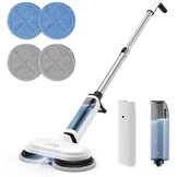 Zelfrijdende Draadloze Elektrische Dweil met Sproeifunctie, LED Verlichting en Eén Hand Bediening voor Nat & Droog Reinigen