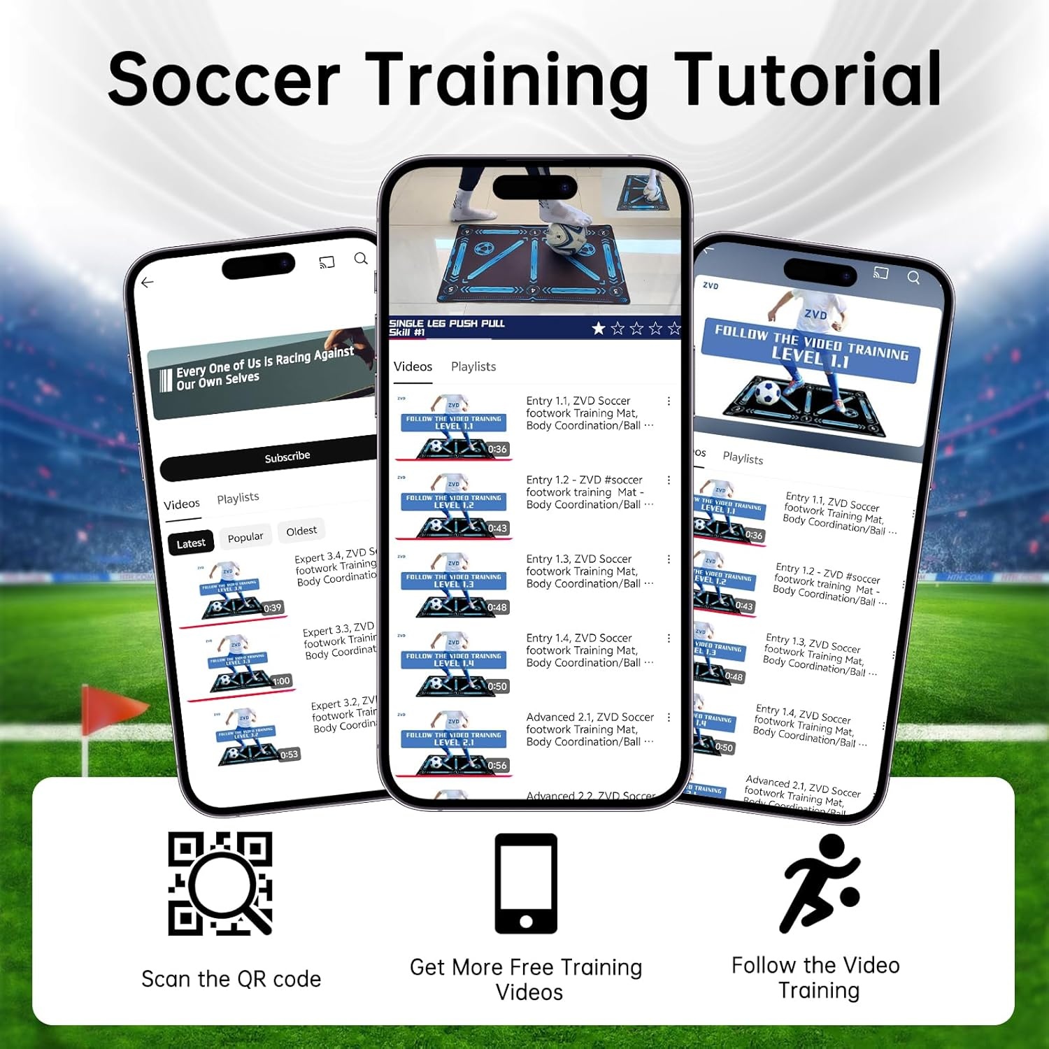 Voetbal Trainingsmat Binnen Buiten voor Dribbelen, Passen & Schieten - Duurzaam & Educatief