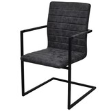 vidaXL Eetkamerstoelen Kunstleer Zwart (2 stuks) - 54% Korting!