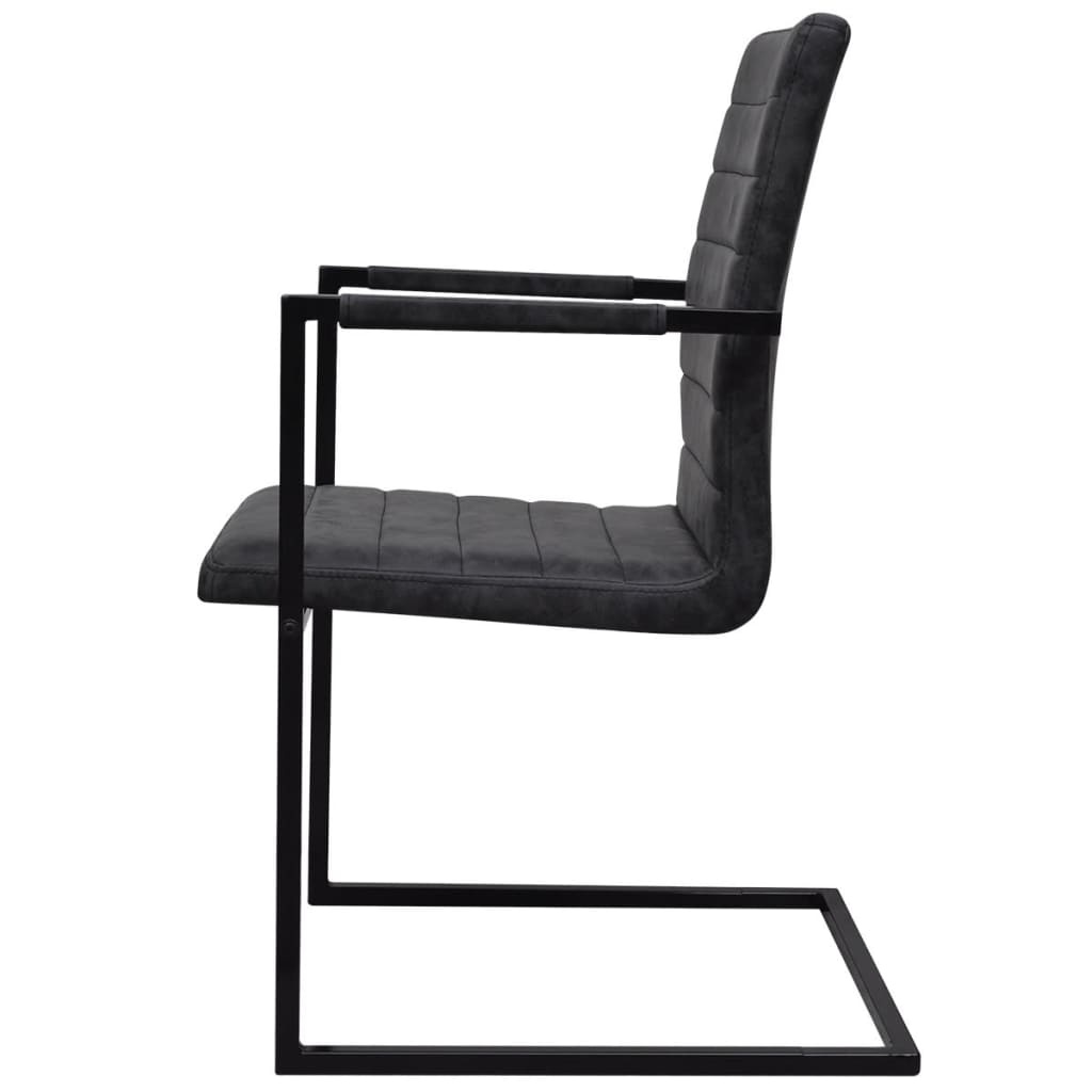 vidaXL Eetkamerstoelen Kunstleer Zwart (2 stuks) - 54% Korting!