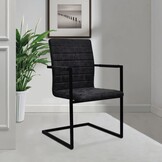 vidaXL Eetkamerstoelen Kunstleer Zwart (2 stuks) - 54% Korting!