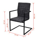 vidaXL Eetkamerstoelen Kunstleer Zwart (2 stuks) - 54% Korting!