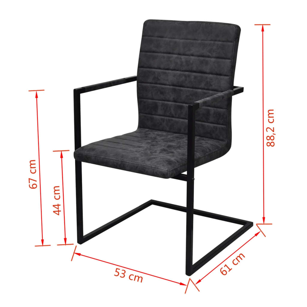 vidaXL Eetkamerstoelen Kunstleer Zwart (2 stuks) - 54% Korting!