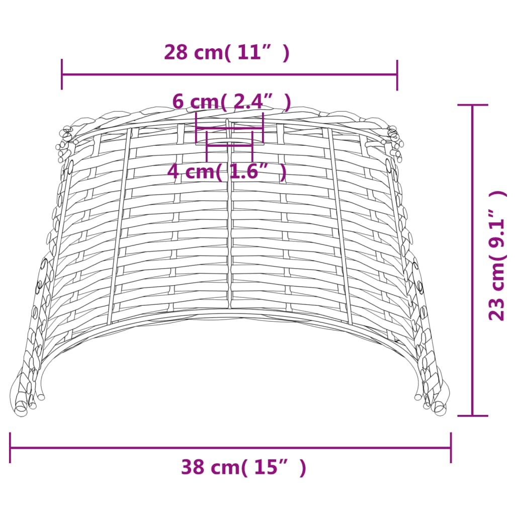 vidaXL Wicker Plafondlampenkap Ø38cm Bruin - 60% Korting