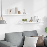 vidaXL Fotoplanken 2 st 80x9x3 cm MDF wit