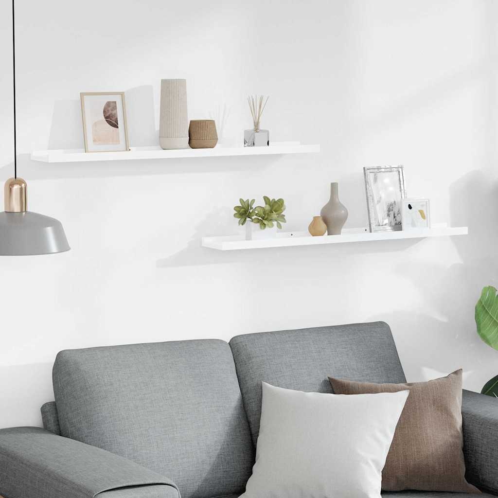 2 Witte Fotoplanken van MDF (80x9x3 cm) - 53% Korting