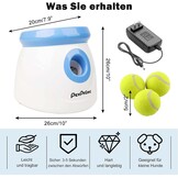 Pet Prime Automatische balwerper, hondenbal, interactieve balwerpmachine, 3 tennisballen inbegrepen, voor kleine honden, mini-stijl (wit)