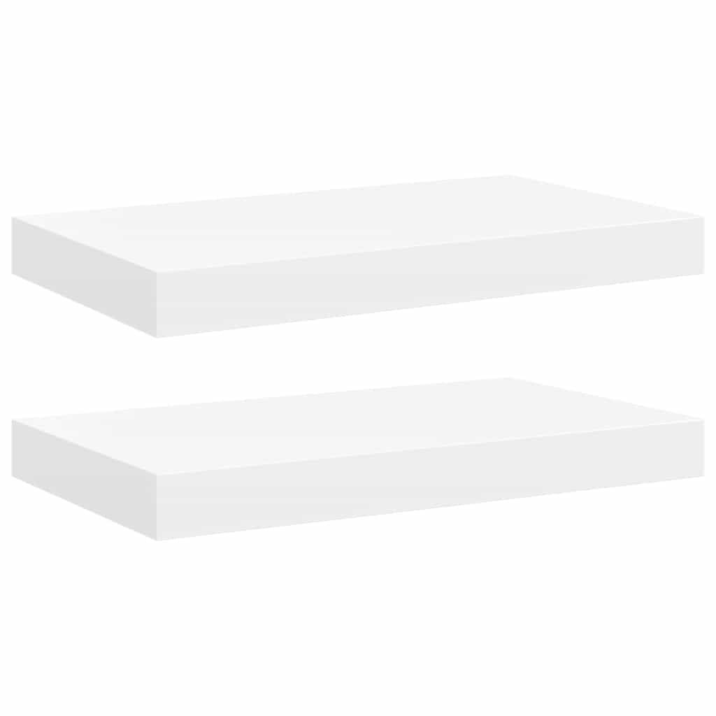 Zwevende Wandschappen MDF Wit - 2 stuks - 78% Korting