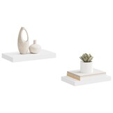 Zwevende Wandschappen MDF Wit - 2 stuks - 78% Korting