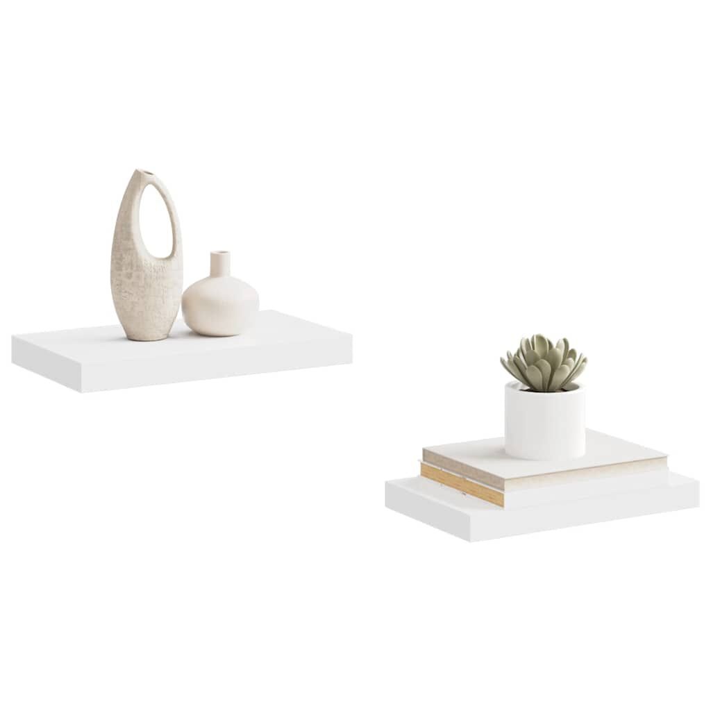 Zwevende Wandschappen MDF Wit - 2 stuks - 78% Korting
