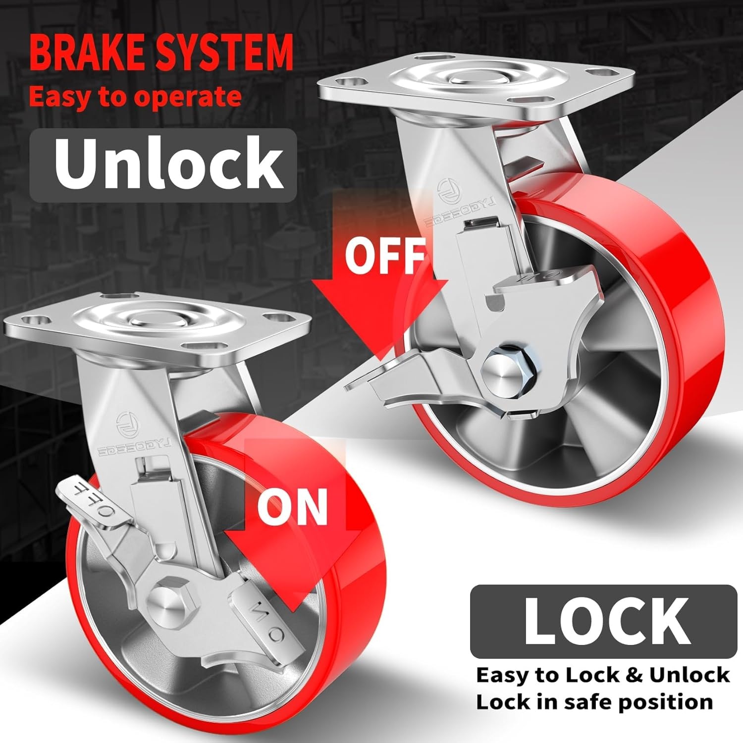 Bokwielen 15cm | 1100kg | PU | 40% Korting