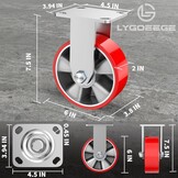 40% Korting: Bokwielen 15cm Industrieel 1100kg PU/Alu
