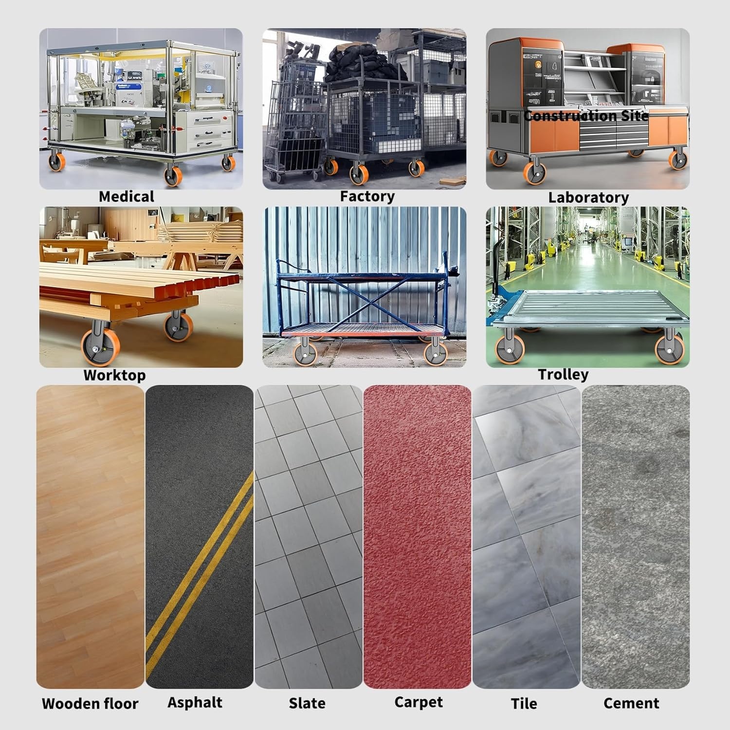 Industriële Bokwielen 12,5cm (40% korting)