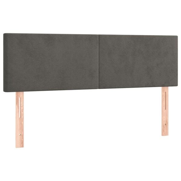 vidaXL Hoofdbord Fluweel Donkergrijs 72x5x78/88cm - 63% Korting