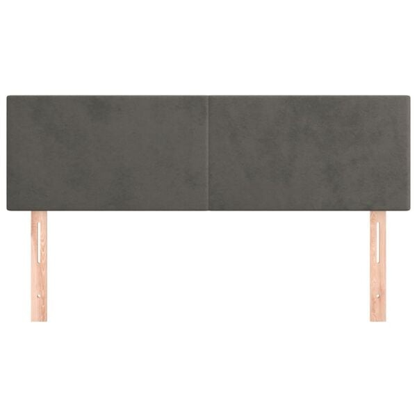 vidaXL Hoofdbord Fluweel Donkergrijs 72x5x78/88cm - 63% Korting