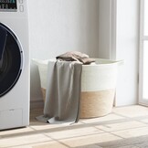 VidaXL Wasmand Katoen Beige/Wit - 40% Korting