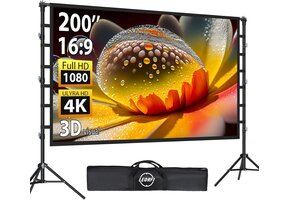 Projectiescherm 200" 4K 16:9 met Standaard & Draagtas - 35% Korting