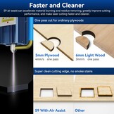 SCULPFUN S9 220V Air assist met air-assist nozzle set, 30L/min high-speed air assist past perfect bij lasermachines, sneller en schoner snijden, volledig metalen structuur