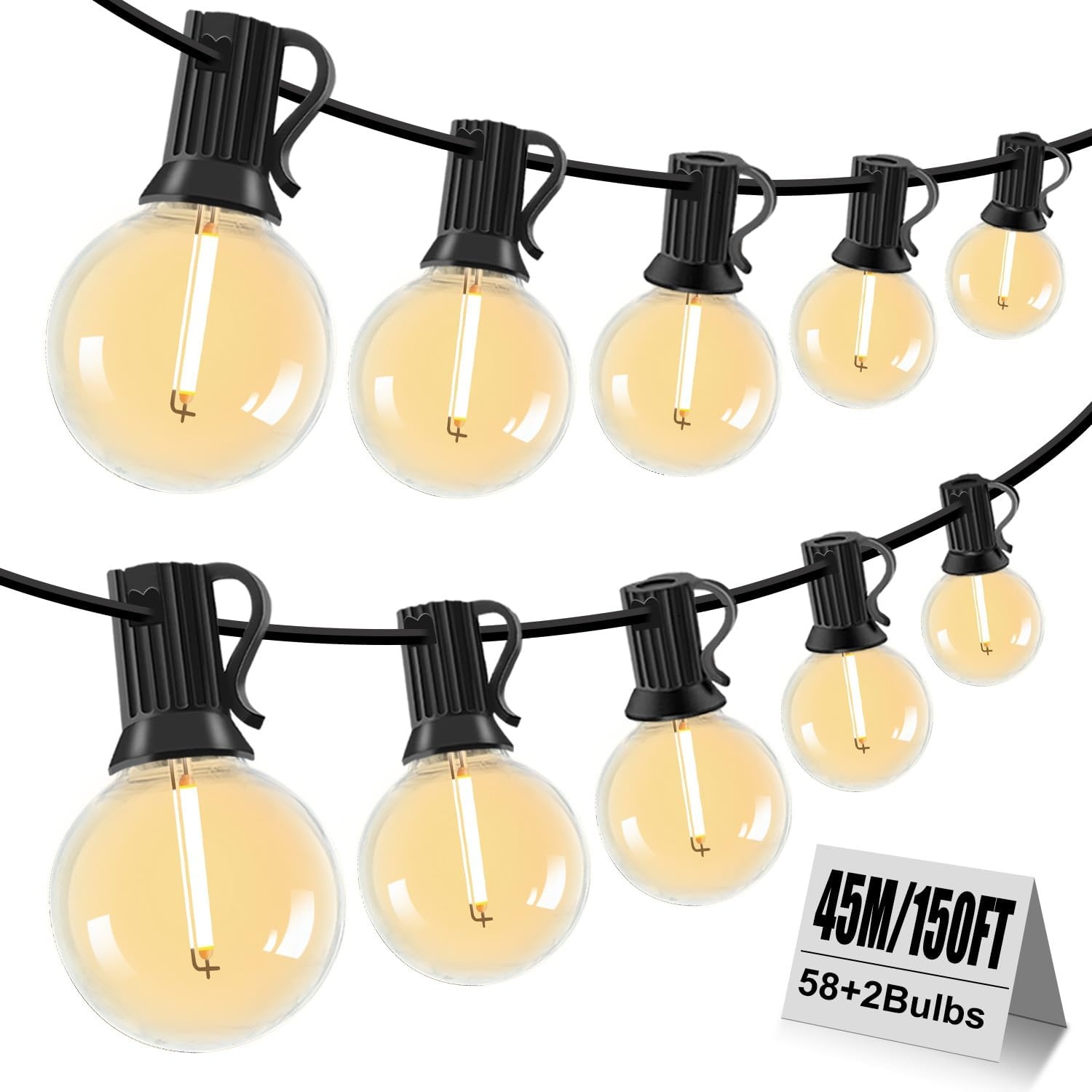 10 meter LED-slingers met 15+1 lampjes, IP44 waterdicht voor tuin en terras