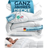 Glückstoff Veren- en donsdekbed 220 x 240 cm, gecertificeerd in Duitsland, dekbed en veren dekbed, bovenbed, slaapdeken, dekbed, zomer- en winterdekbed, dekbed (all-season dekbed)