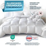 Glückstoff Veren- en donsdekbed 220 x 240 cm, gecertificeerd in Duitsland, dekbed en veren dekbed, bovenbed, slaapdeken, dekbed, zomer- en winterdekbed, dekbed (all-season dekbed)