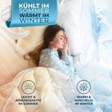 Glückstoff Veren- en donsdekbed 220 x 240 cm, gecertificeerd in Duitsland, dekbed en veren dekbed, bovenbed, slaapdeken, dekbed, zomer- en winterdekbed, dekbed (all-season dekbed)